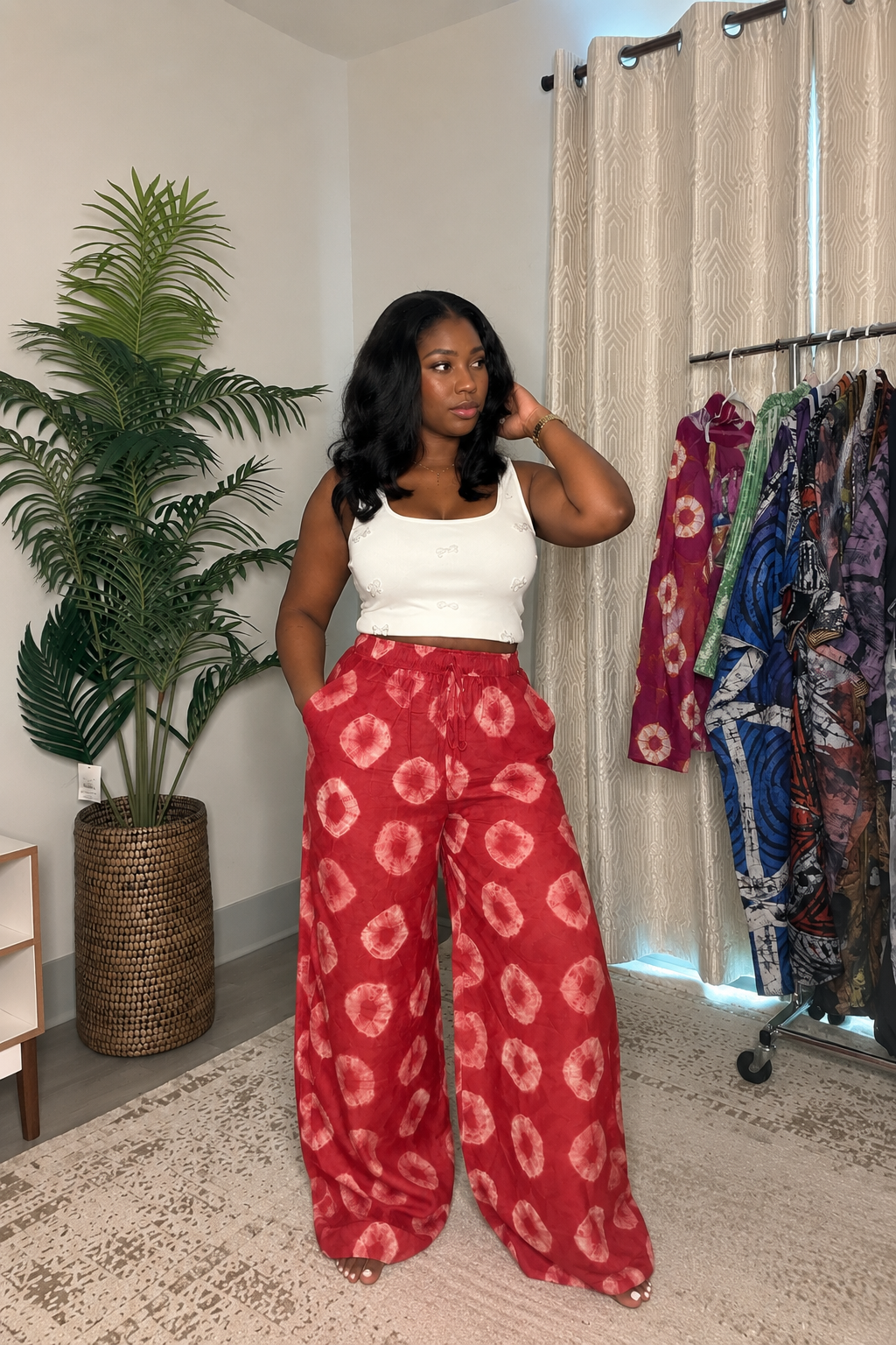 Ruby Tie-Dye Wide-Leg Pants