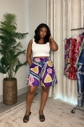 Violet Batik Bermuda Shorts