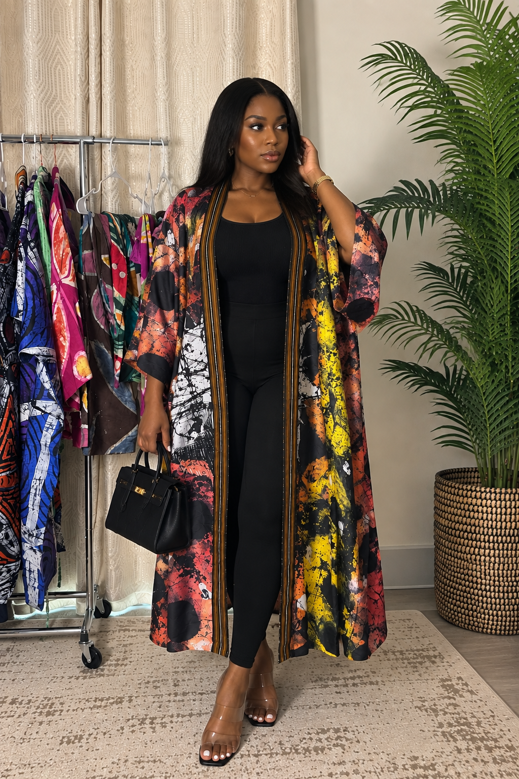 Sunset Batik Long Kimono