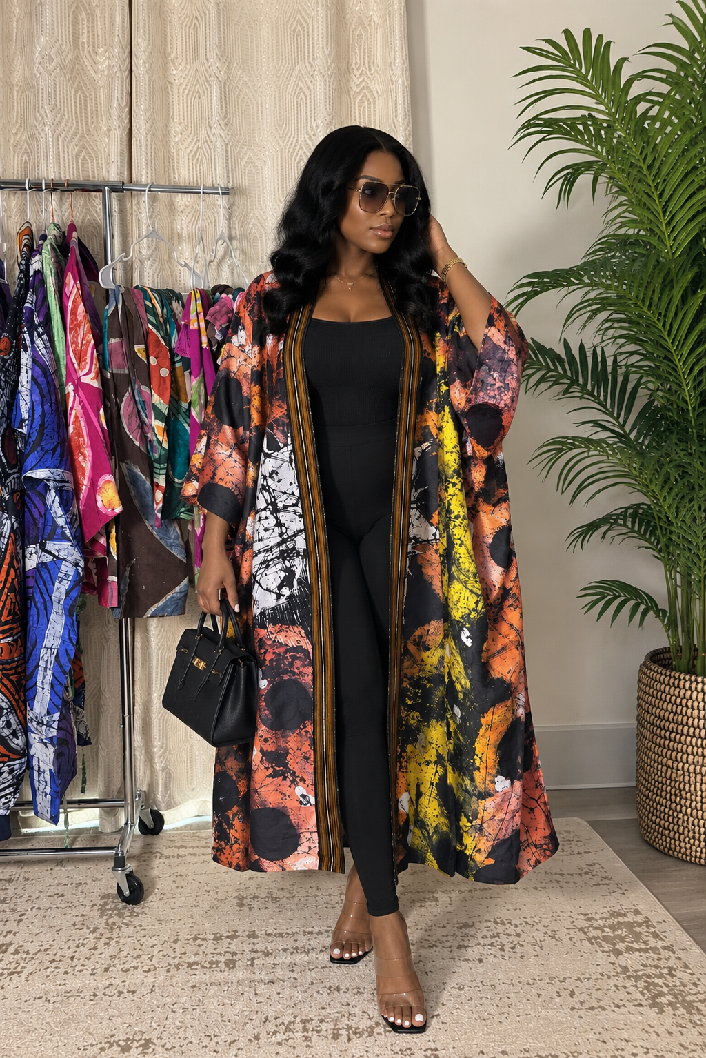 Sunset Batik Long Kimono